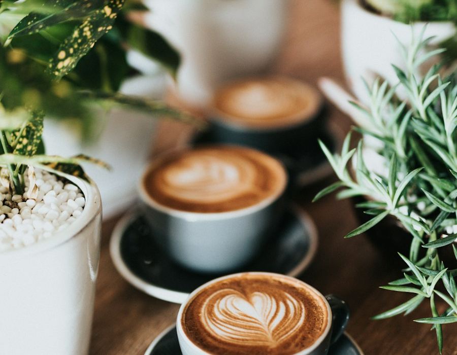 Coffee served at a café